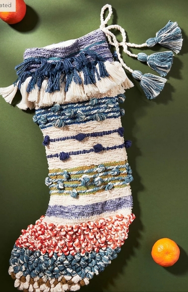Anthropologie Other - Anthropologie All Roads Textured Stocking- blue motif